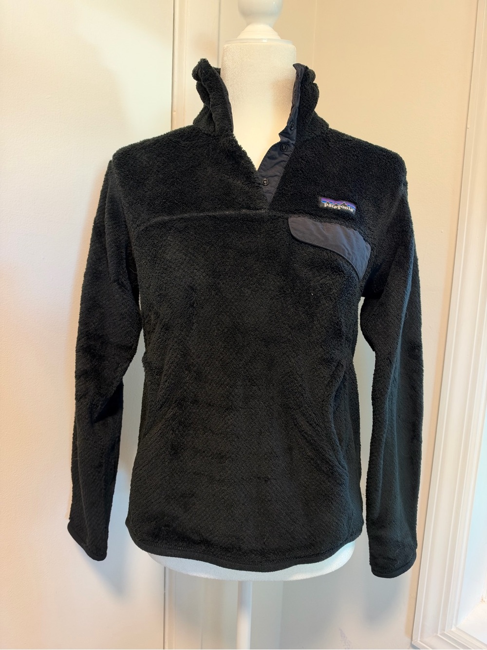 Patagonia Re-Tool Snap-T Fleece Pullover Black Women’s Small S